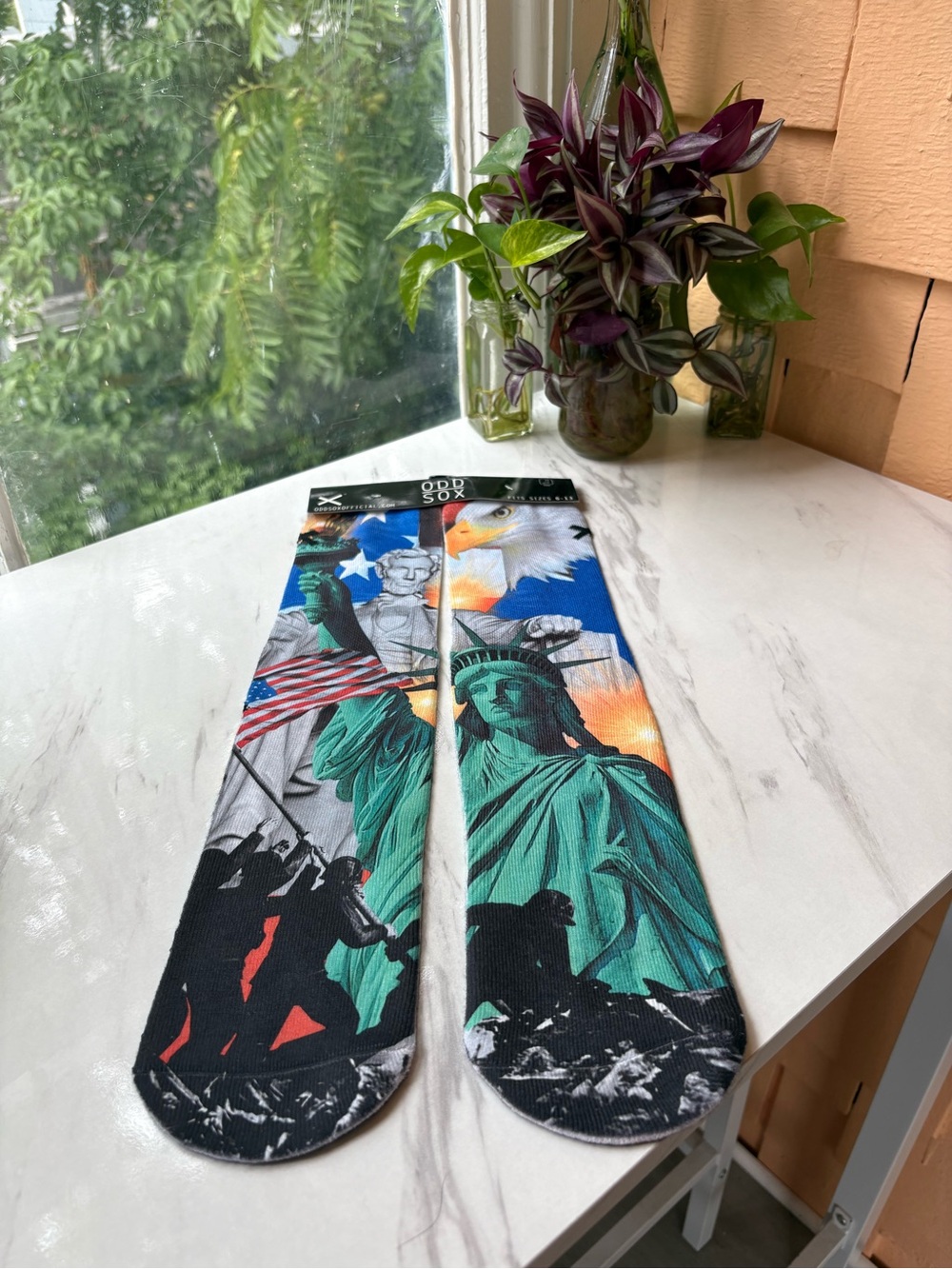 Men's Statue of Liberty Graphic Crew Socks